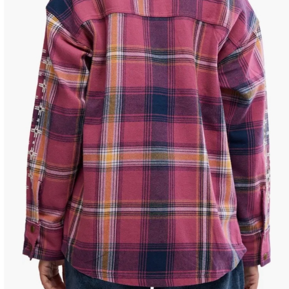 FREE PEOPLE We the Free Nordic Chill Plaid Shirt Jacket XS S Small New with tags - Picture 4 of 8